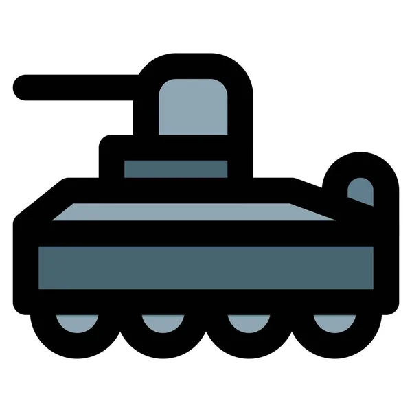 Battle Tank Massive Cannon — Stock Vector