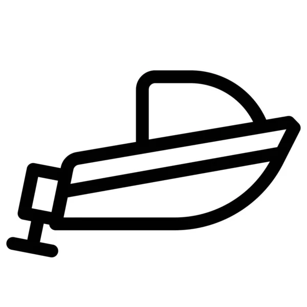 Schnellboot Mit Außenbordmotor — Stockvektor