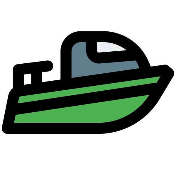 旅行のための高速キャビンクルーズボート — ストックベクタ