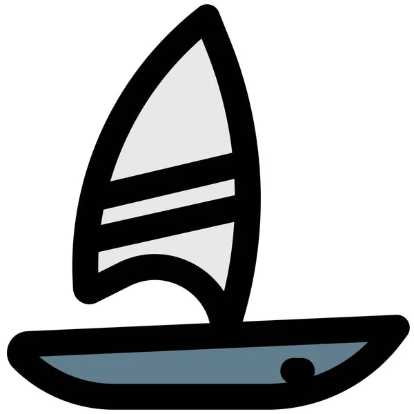 风帆冲浪者 装有帆的浮板 — 图库矢量图片