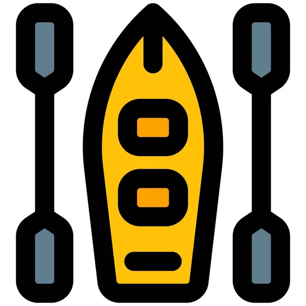 Stock vector Double-bladed paddle used to propel kayak.