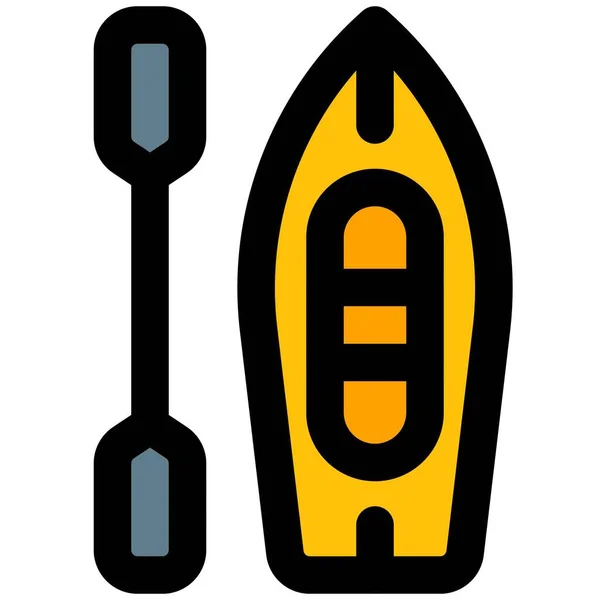 Kayak Une Embarcation Étroite Avec Pagaie — Image vectorielle
