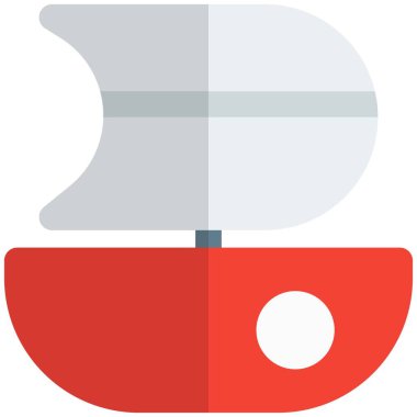 Yelken beziyle itilen yelkenli gemi.