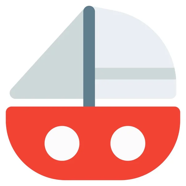 Barca Vela Utilizzata Navigare Attraverso Mare — Vettoriale Stock