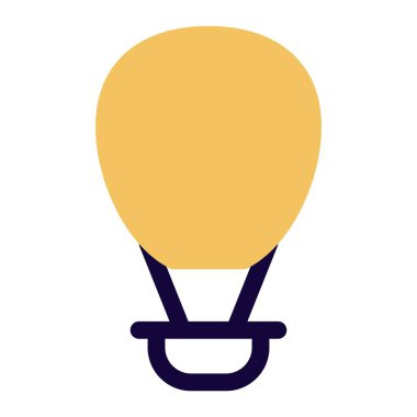 Sıcak hava balonu ve küçük hasır sepet.