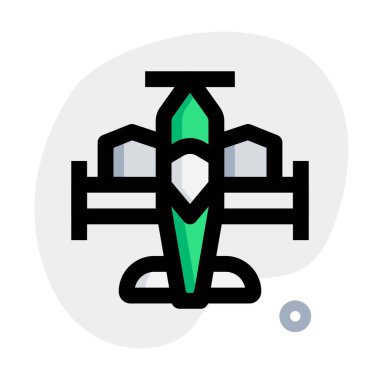 Çift kanatlı itişli vintage uçak..