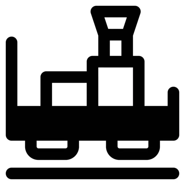 Premier Train Vintage Avec Locomotive Vapeur — Image vectorielle