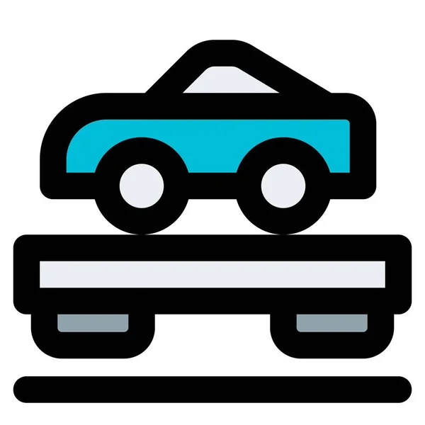 Vlaková Doprava Pro Přepravu Automobilu — Stockový vektor