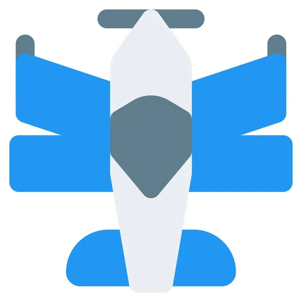 Biplan Avec Ailes Empilées Verticalement — Image vectorielle