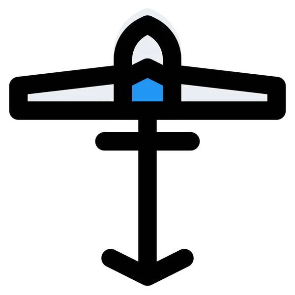 モーターグライダー 小型エンジン固定翼機 — ストックベクタ