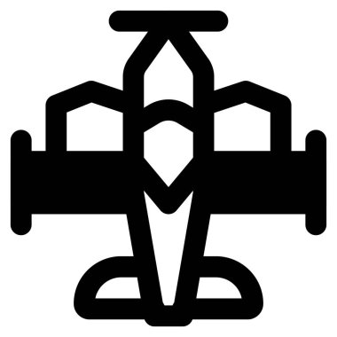 Çift kanatlı itişli vintage uçak..