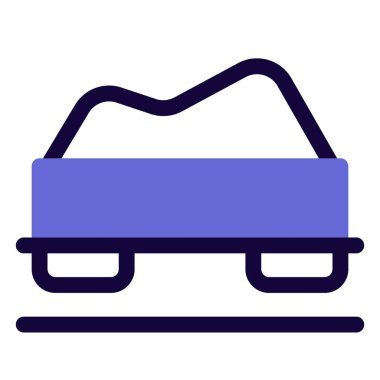 Flatcar ağır ve ekstra büyük yük taşıyor.