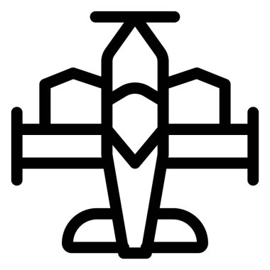 Çift kanatlı itişli vintage uçak..