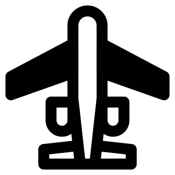Пассажирский Самолет Готов Взлету — стоковый вектор