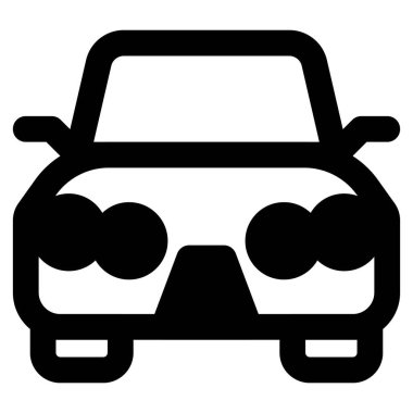 Çift farlı çekici klasik bir araba..