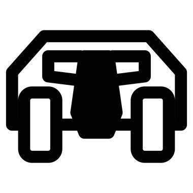 Büyük tekerleklerle donatılmış off-road arabası.