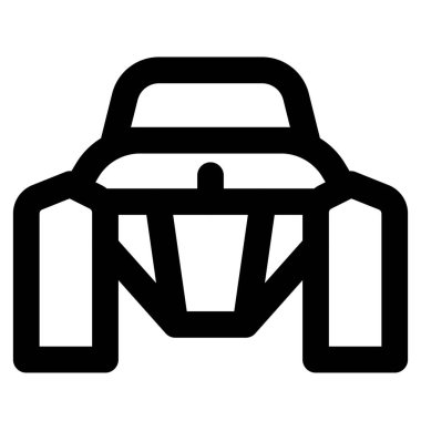 Büyük tekerlekleri olan motorlu bir araç..