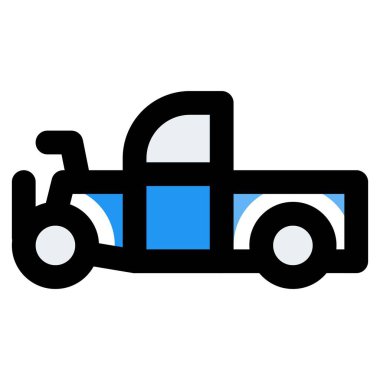 Kapalı kulübesi olan eski moda bir kamyonet.