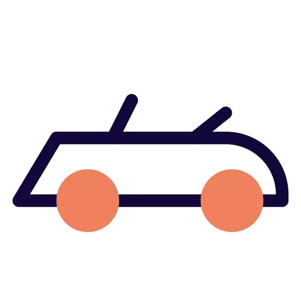 Voiture Roadster Classique Modifiée Avec Gros Moteurs — Image vectorielle