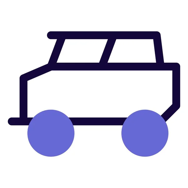 砂利道を走行するオフロード車 — ストックベクタ