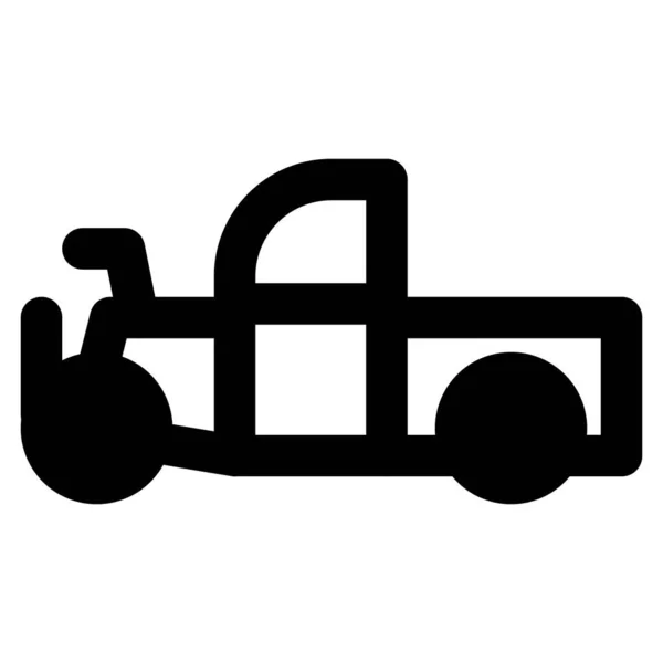 Oldschool Pickup Mit Geschlossener Kabine — Stockvektor