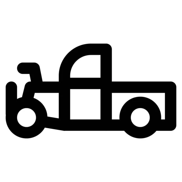 Camionnette Old School Avec Cabine Fermée — Image vectorielle