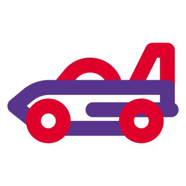 Arkada kanatları olan eşsiz bir araba.