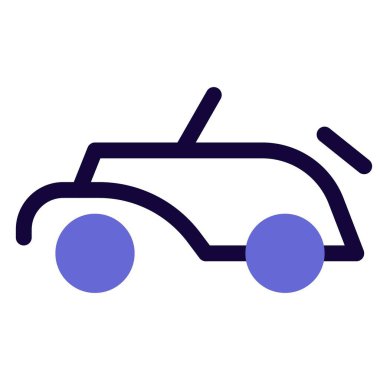 Eğlence için kullanılan klasik roadster araba.