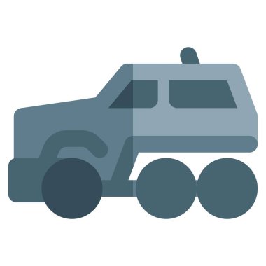 Mürettebatı korumak için zırhlı araç kullanılmış..