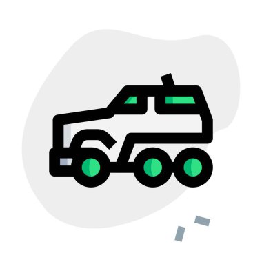 Mürettebatı korumak için zırhlı araç kullanılmış..