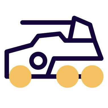 Güçlü bir top teçhizatlı tekerlekli araç..