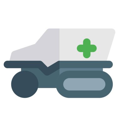 Sağlık sorunları için askeri sağlık aracı kullanılıyor..