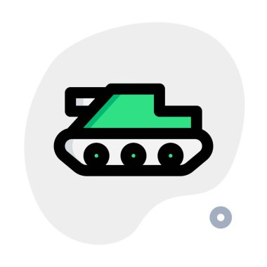 Savaşlarda kullanılan motorlu vintage tank.