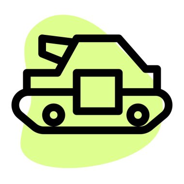 Eski bir tank, savaş zamanı zırhlı bir araç..