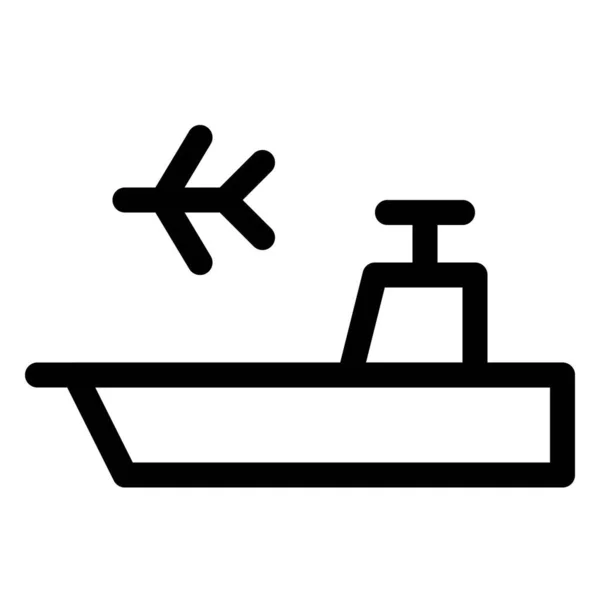 Uçak Gemisi Savaşçı Deniz Canlısı Varlık — Stok Vektör