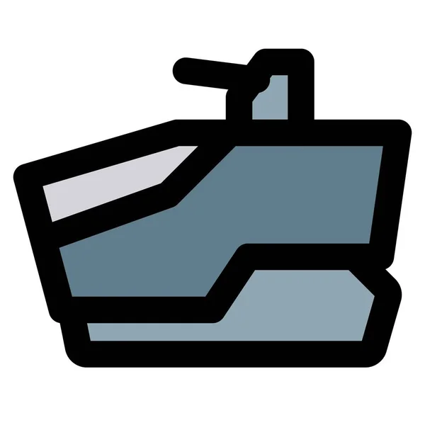 Canon Blindé Combat Char Amphibie — Image vectorielle