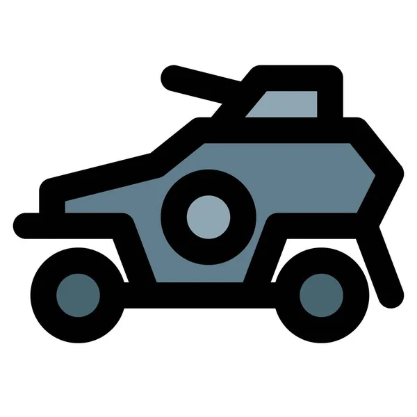 配备炮塔的陆军多用途防护车 — 图库矢量图片