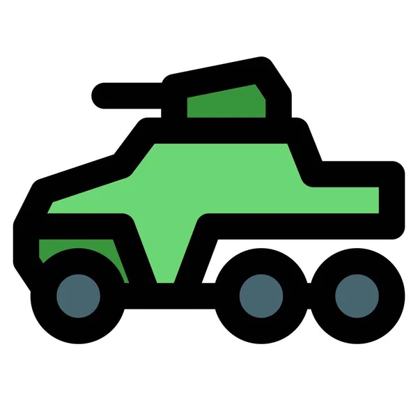 运载重武器的军用车辆 — 图库矢量图片