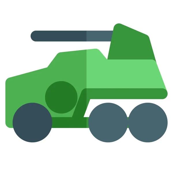 Ein Starkes Mit Kanonen Ausgestattetes Radfahrzeug — Stockvektor