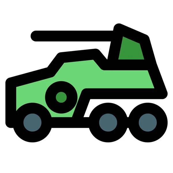 Silny Pojazd Kołowy Wyposażony Armaty — Wektor stockowy