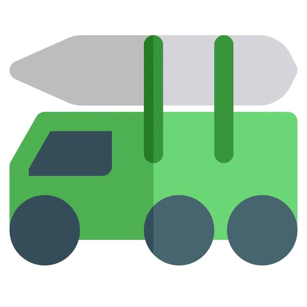 Schwerer Lastkraftwagen Mit Rakete — Stockvektor