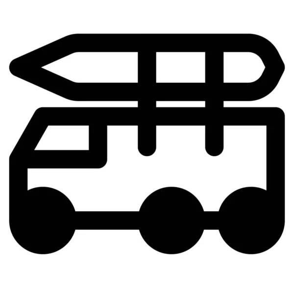 Camião Rodas Pesado Transportando Míssil — Vetor de Stock