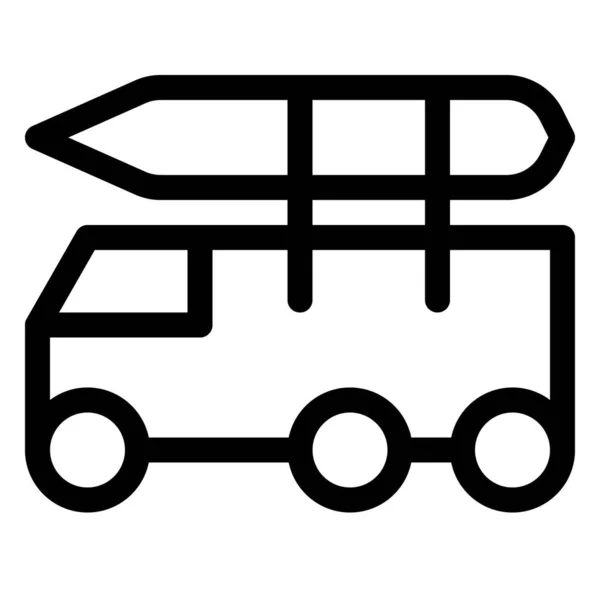 Camion Lourd Roues Transportant Missile — Image vectorielle