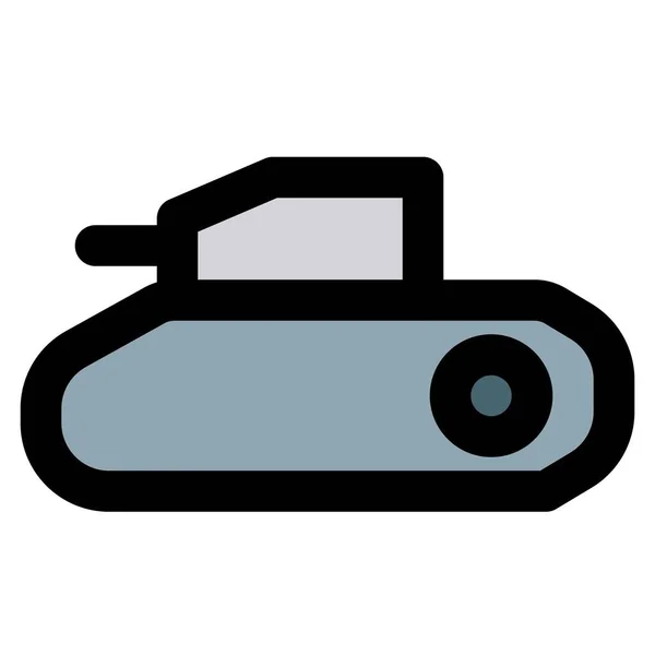 Tank Een Gesloten Gepantserd Militair Voertuig — Stockvector