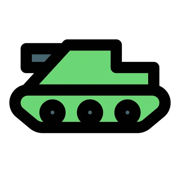 战争中使用的发动机驱动老式坦克 — 图库矢量图片
