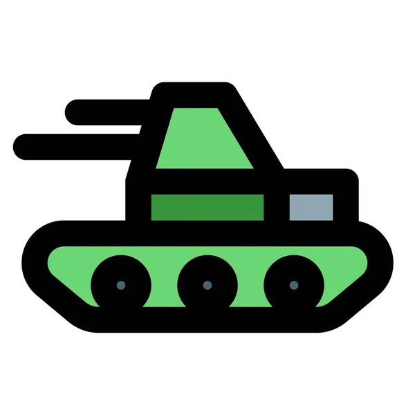 破壊兵器を装備した戦場の戦車 — ストックベクタ
