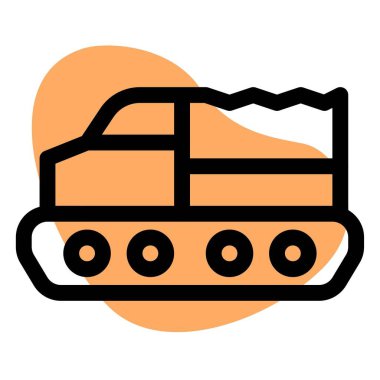 Tırtıl yolu ile donatılmış askeri araç.