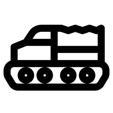 Tırtıl yolu ile donatılmış askeri araç.