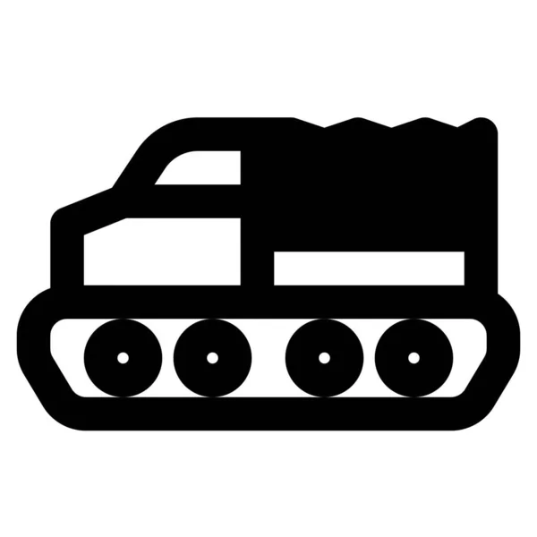 Militärfahrzeug Mit Raupenbahn Ausgestattet — Stockvektor