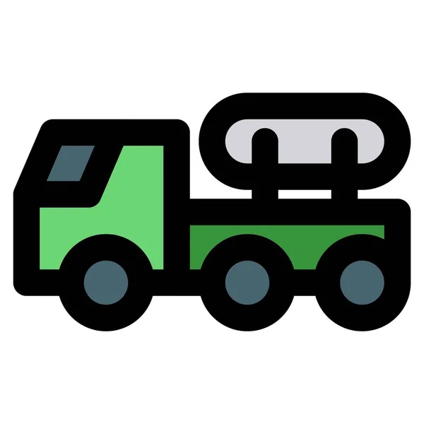 大量の燃料を運搬する軍用トラック — ストックベクタ